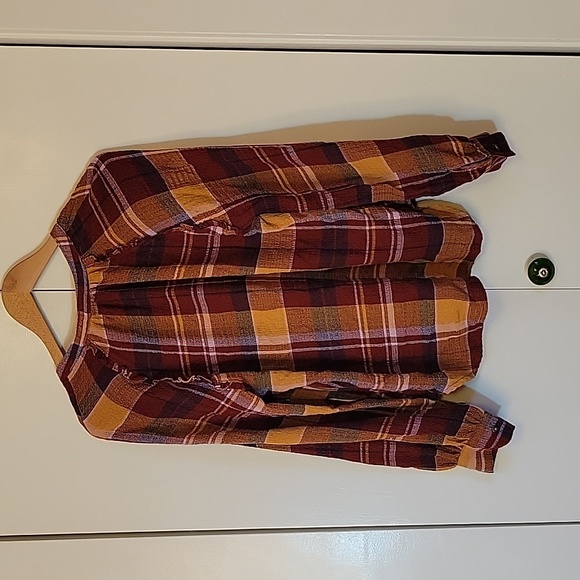 Anthropologie Plaid Peasant Blouse - Picture 5 of 5